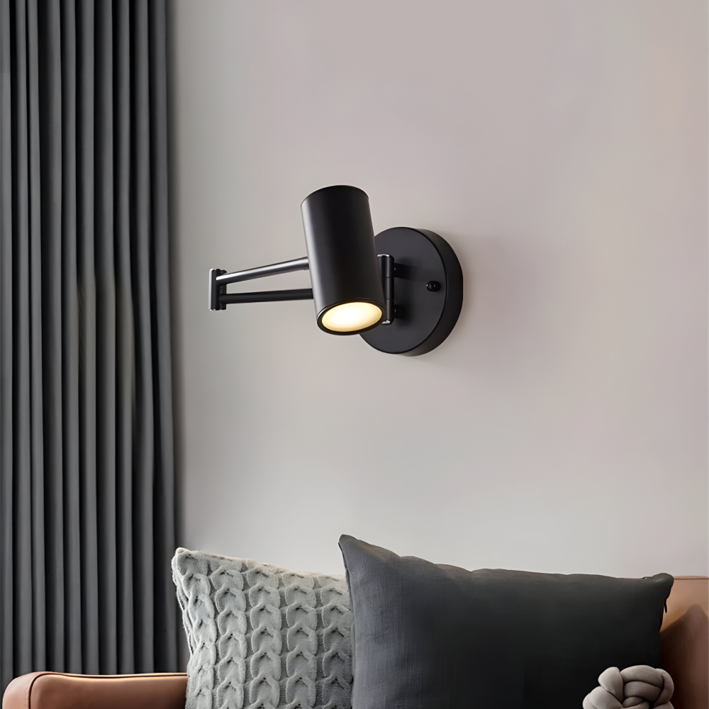 Adjustible Arm Wandleuchte - Flexible Gold & Schwarz Wandlampe - Wandlampen Design für Schlafzimmer