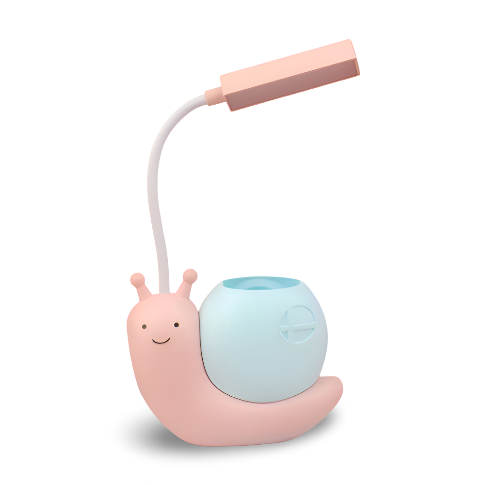 Adorable Snail Shaped LED Schreibtischlampe - Wiederaufladbare USB Tischlampe - Augenfreundliches Nachtlicht, Praktischer Stiftehalter
