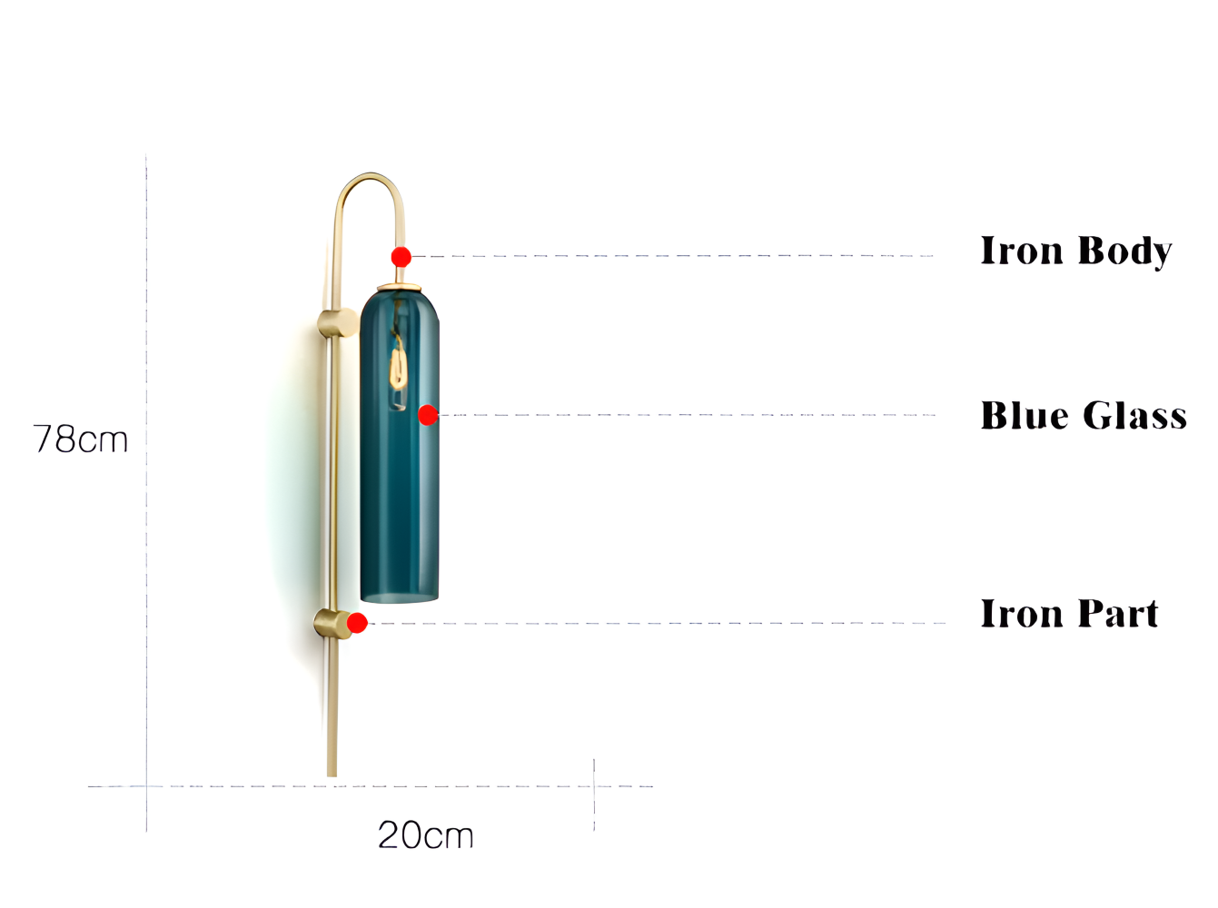 Archy Wandleuchte - Blaue & Weiße Glasröhre Wandleuchte - Nordisches Wandleuchten Design - Dekor Wandleuchten LED