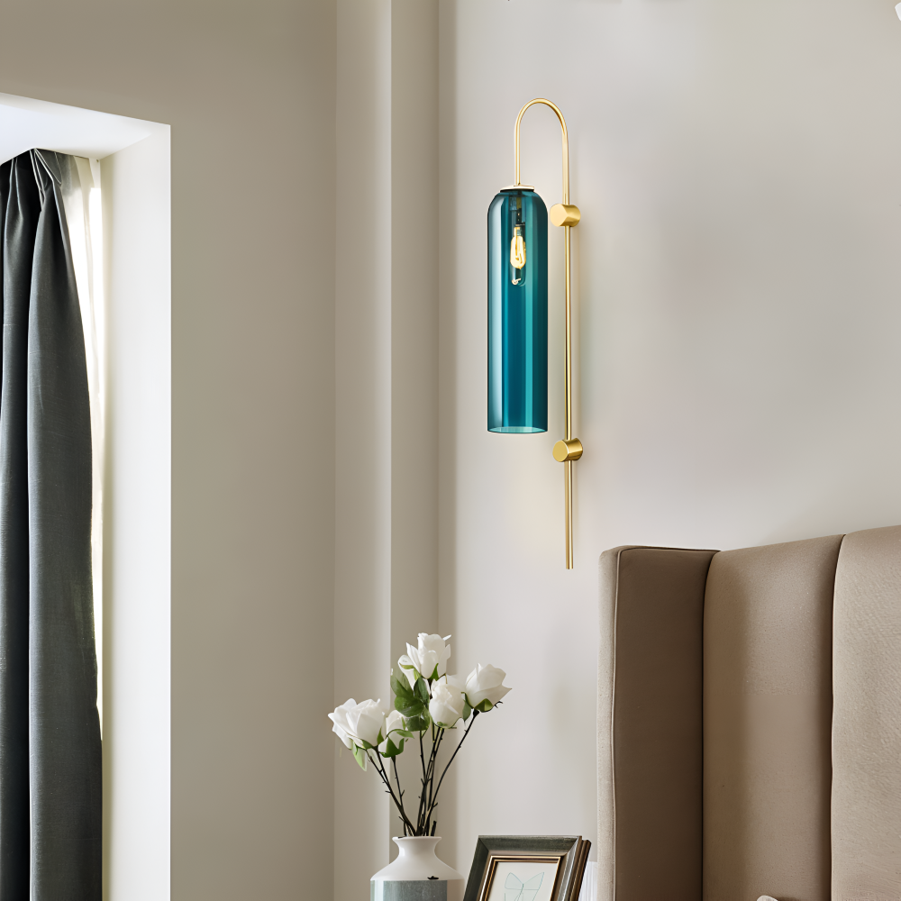 Archy Wandleuchte - Blaue & Weiße Glasröhre Wandleuchte - Nordisches Wandleuchten Design - Dekor Wandleuchten LED