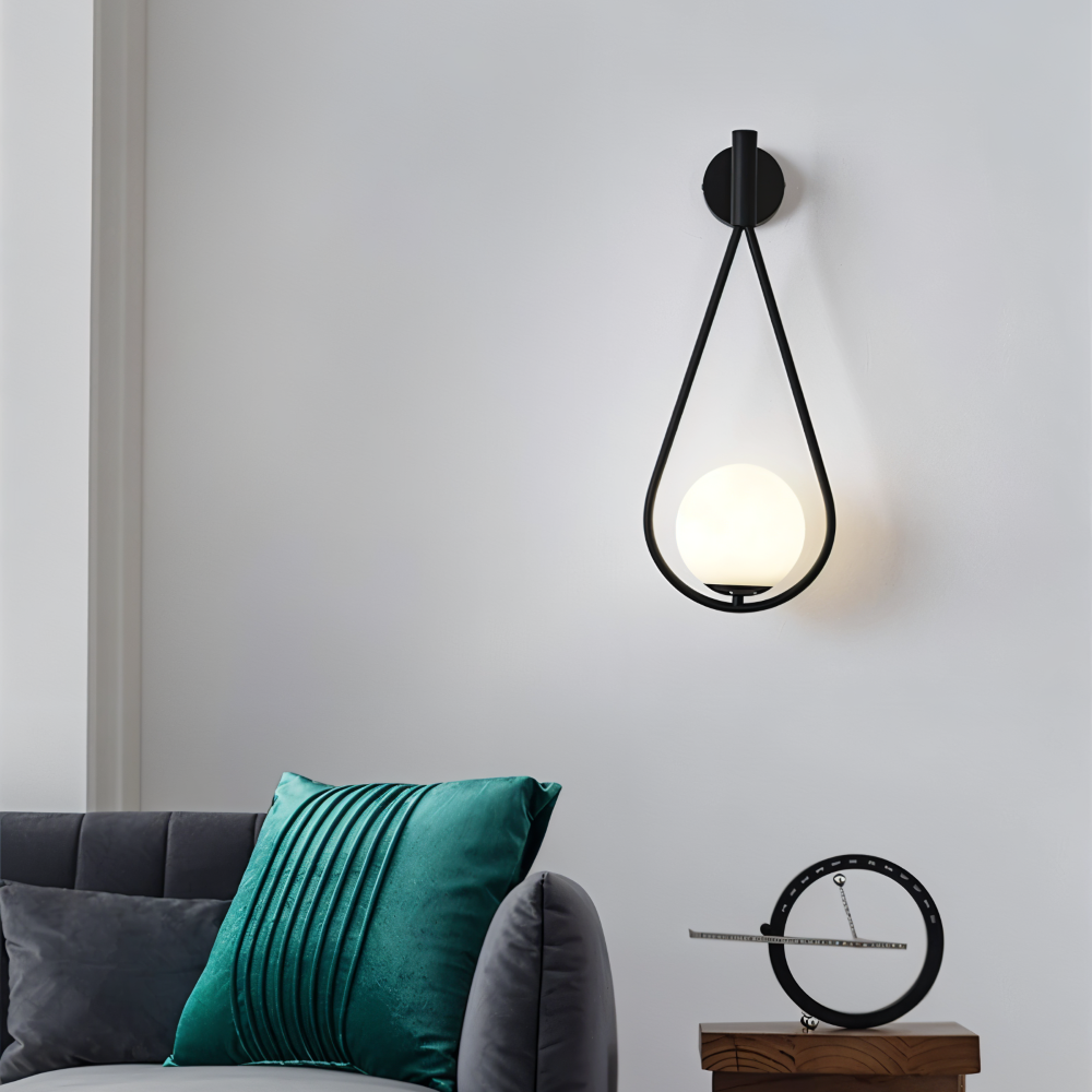 ArtLoop Wandleuchte - Teardrop Frosted Glass Wandlampe - Sphere Wandlampe Design - Artistic Wandleuchten LED