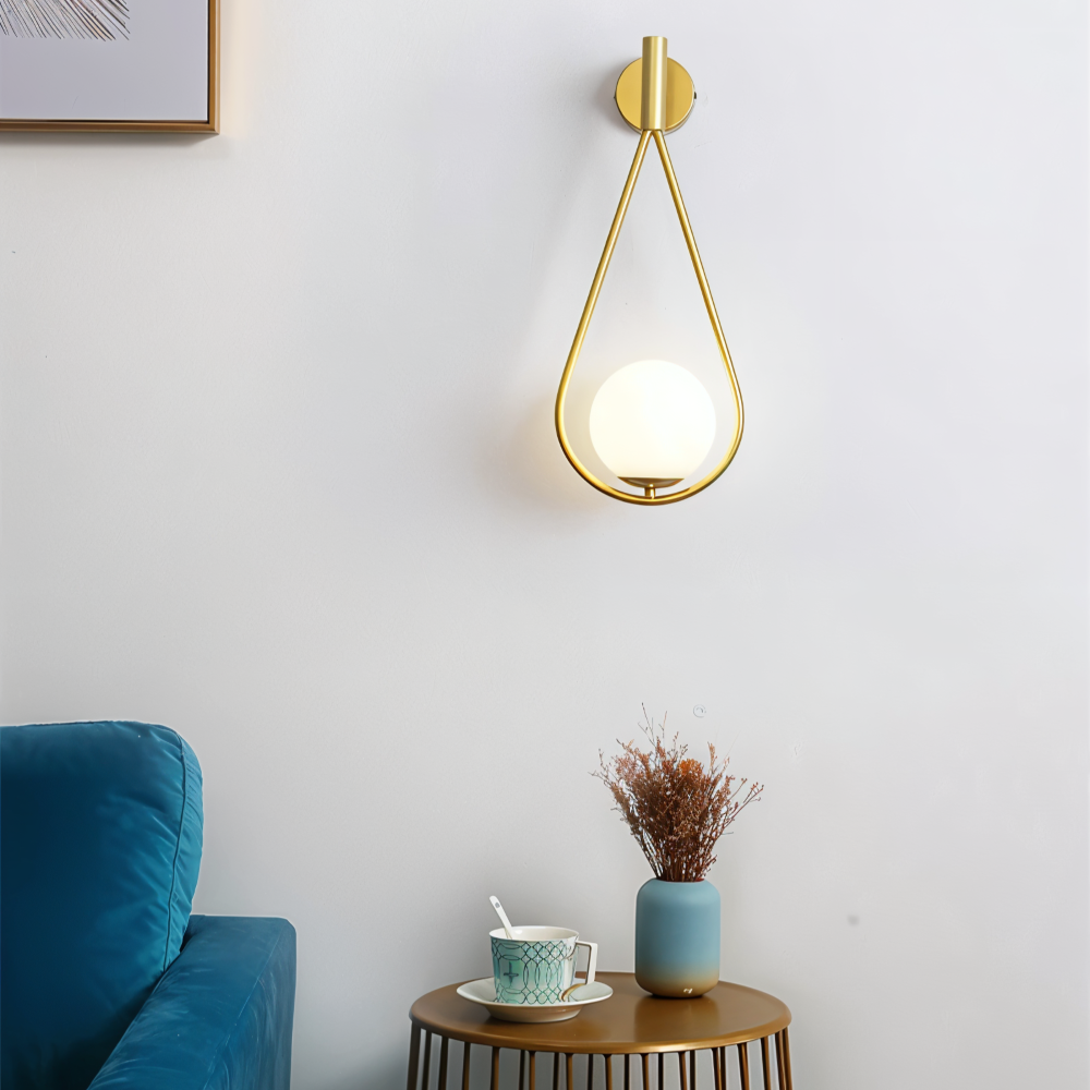 ArtLoop Wandleuchte - Teardrop Frosted Glass Wandlampe - Sphere Wandlampe Design - Artistic Wandleuchten LED