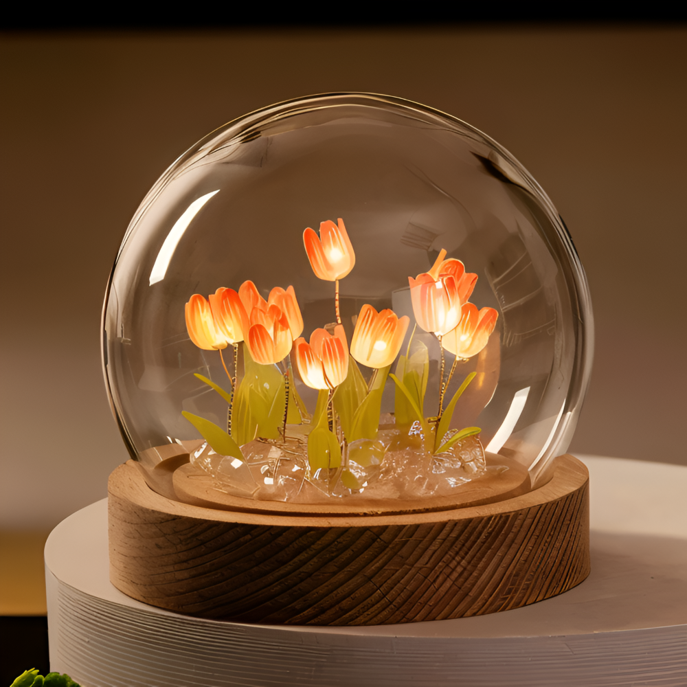 ArtifiTulip Tischlampe - Charmantes DIY LED Blumen Nachtlicht