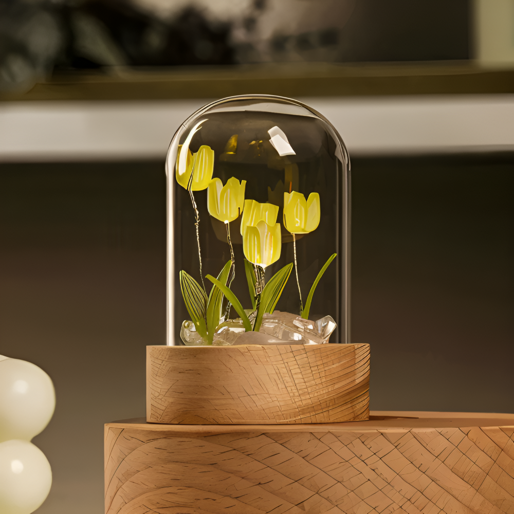ArtifiTulip Tischlampe - Charmantes DIY LED Blumen Nachtlicht