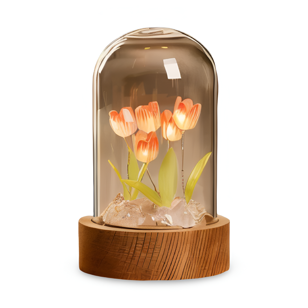ArtifiTulip Tischlampe - Charmantes DIY LED Blumen Nachtlicht