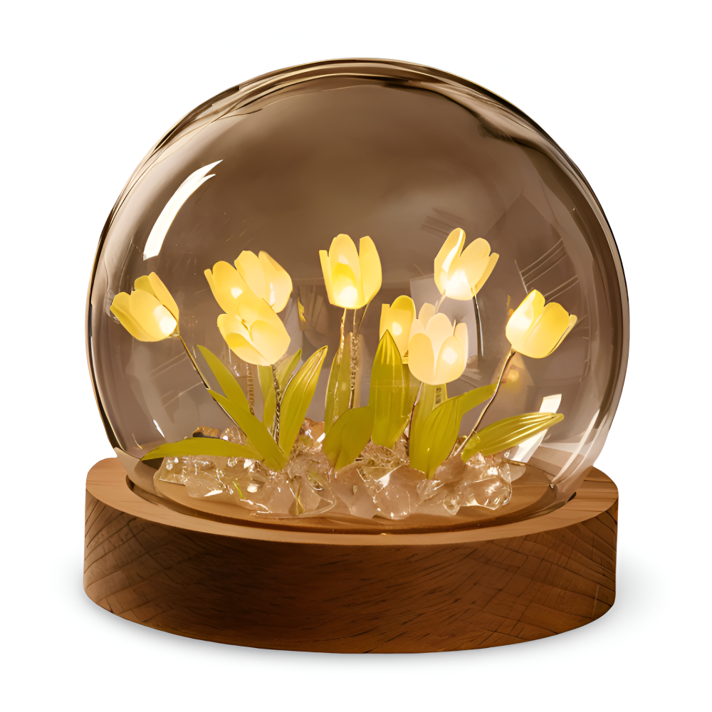 ArtifiTulip Tischlampe - Charmantes DIY LED Blumen Nachtlicht