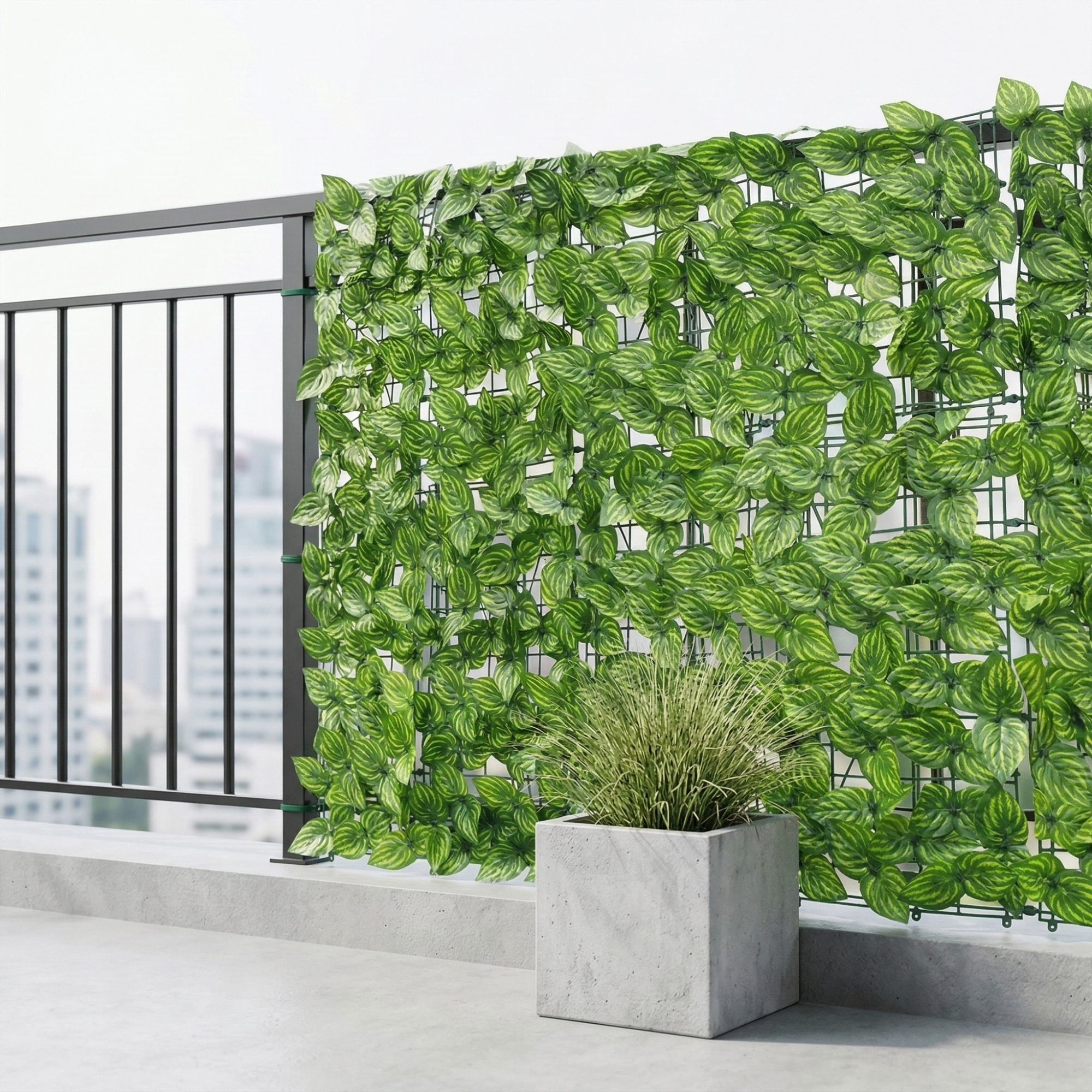 Künstlicher Grüner Sichtschutzzaun - 1M/3M Dekorative Blätter für Garten & Balkon