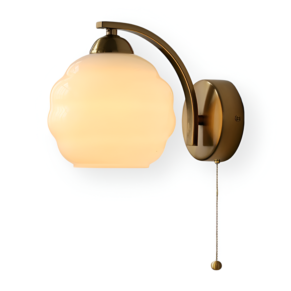 Künstlerische Milchweiße Wandleuchte für stilvolle Wohnbeleuchtung