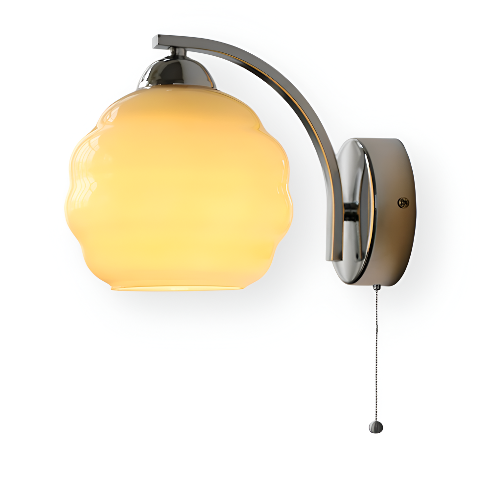 Künstlerische Milchweiße Wandleuchte für stilvolle Wohnbeleuchtung