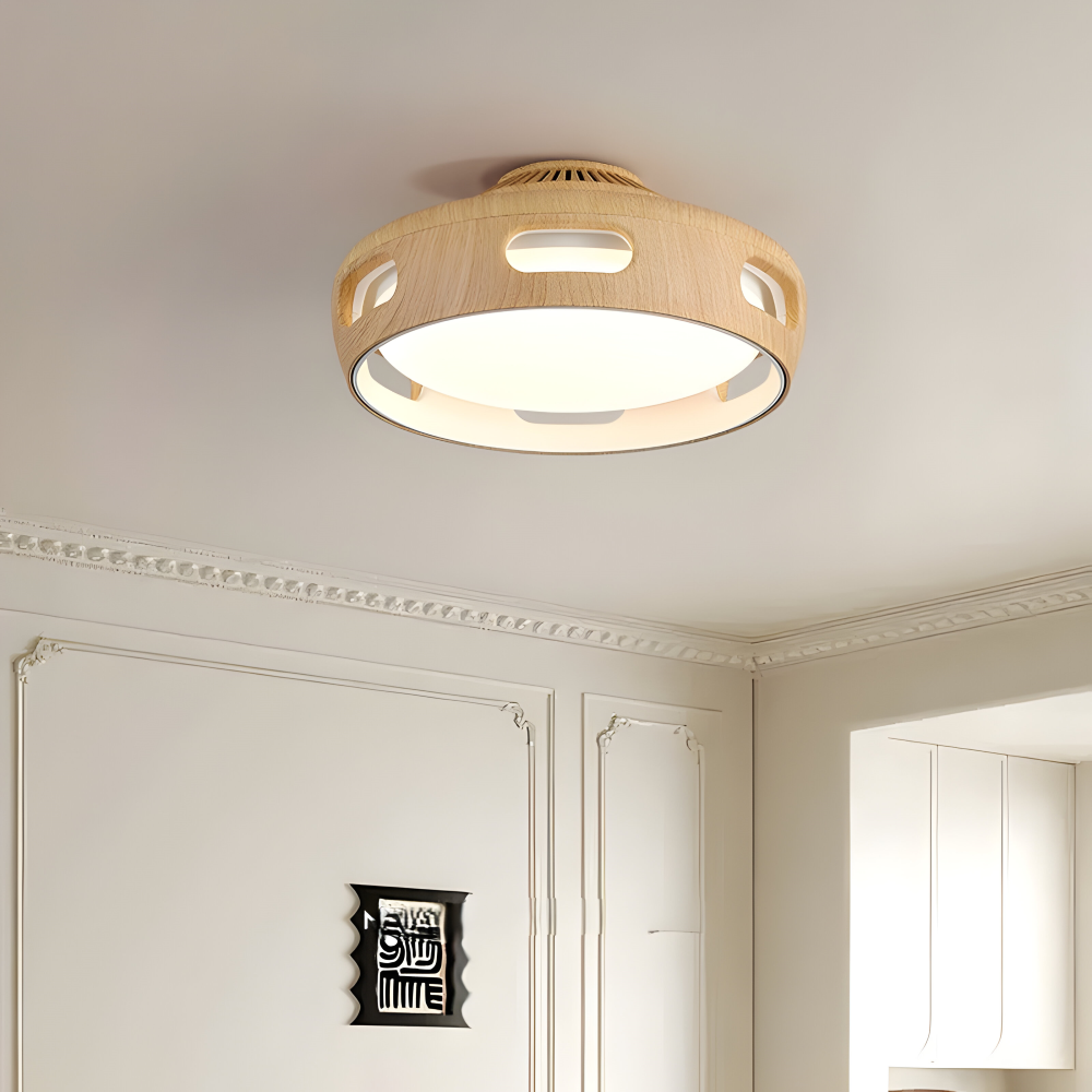 Künstlerische Runde Bladeless Acryl LED Deckenventilator Lichtanlage - Nordic Style Deckenlicht, Semi-Flush Mount Design