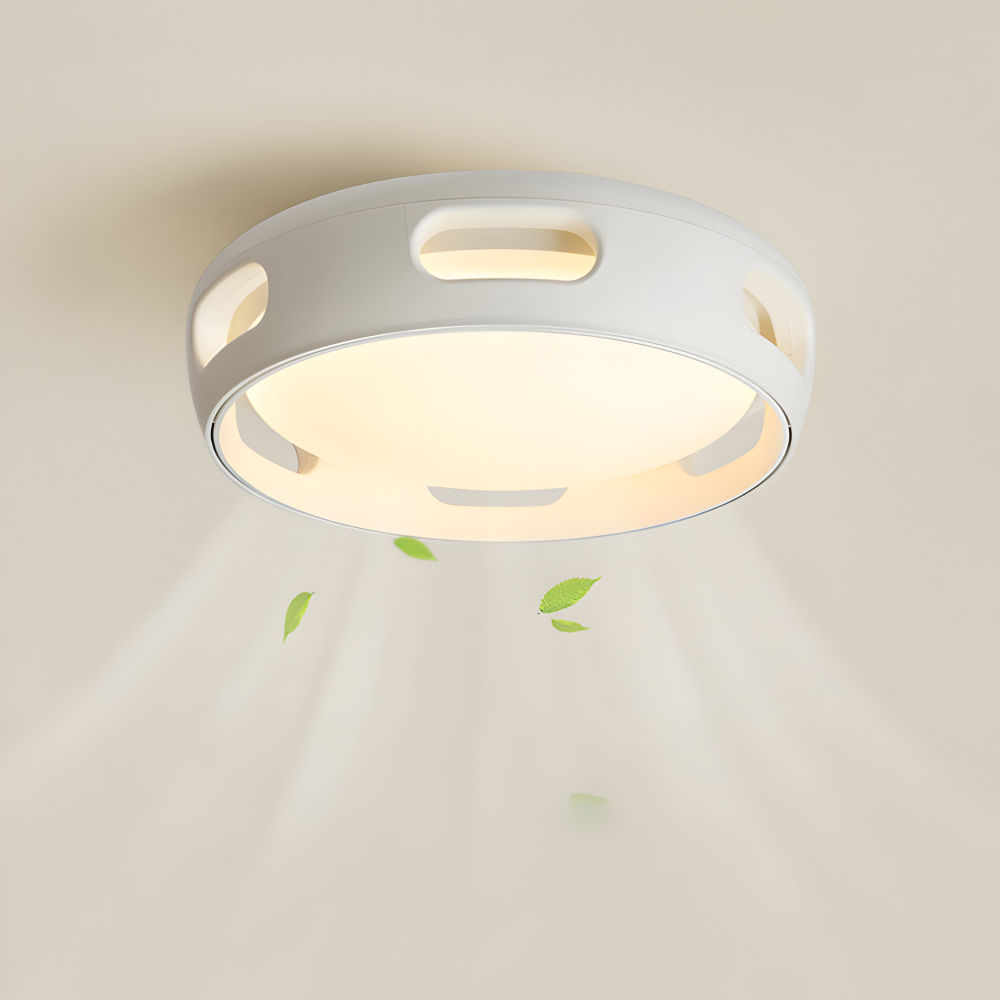 Künstlerische Runde Bladeless Acryl LED Deckenventilator Lichtanlage - Nordic Style Deckenlicht, Semi-Flush Mount Design
