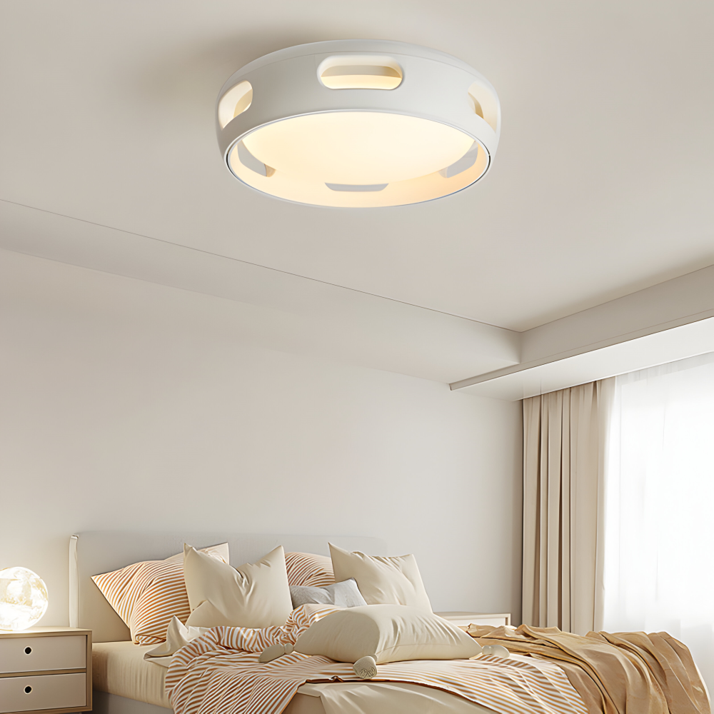 Künstlerische Runde Bladeless Acryl LED Deckenventilator Lichtanlage - Nordic Style Deckenlicht, Semi-Flush Mount Design