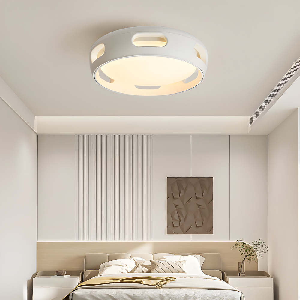 Künstlerische Runde Bladeless Acryl LED Deckenventilator Lichtanlage - Nordic Style Deckenlicht, Semi-Flush Mount Design