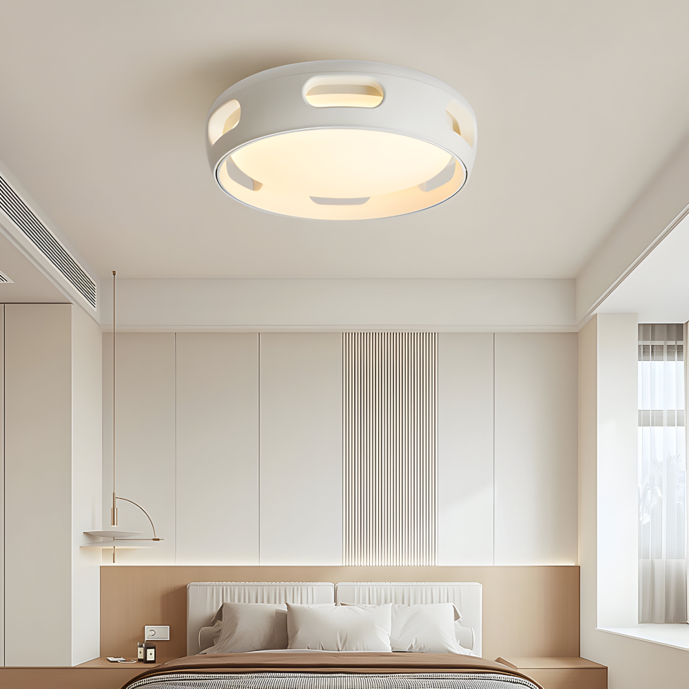 Künstlerische Runde Bladeless Acryl LED Deckenventilator Lichtanlage - Nordic Style Deckenlicht, Semi-Flush Mount Design