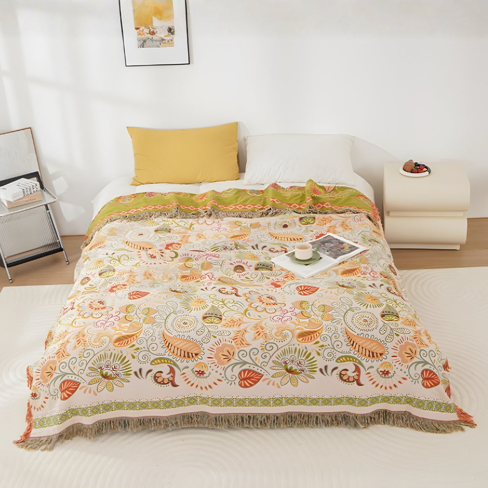 Aurelia Wendedecke | Atmungsaktive Baumwolle, Wendbar im Boho-Stil 0