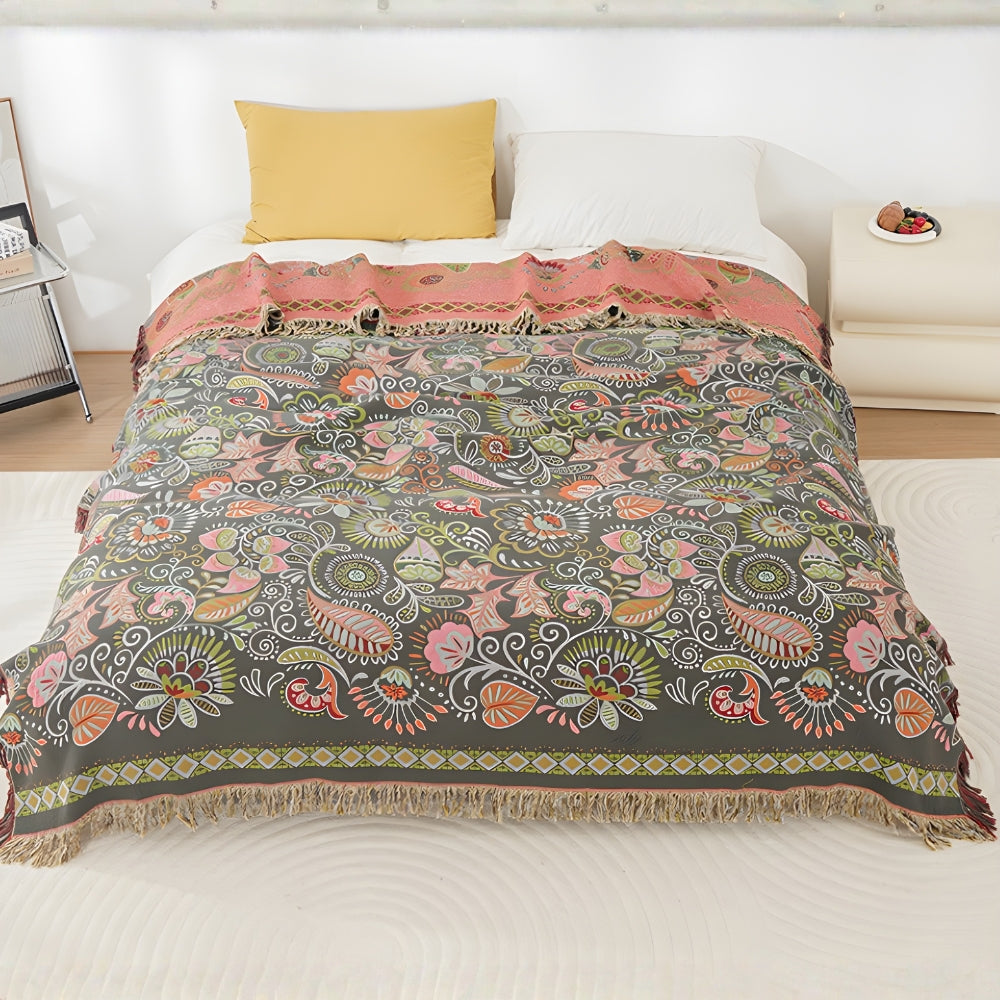 Aurelia Wendedecke | Atmungsaktive Baumwolle, Wendbar im Boho-Stil 1
