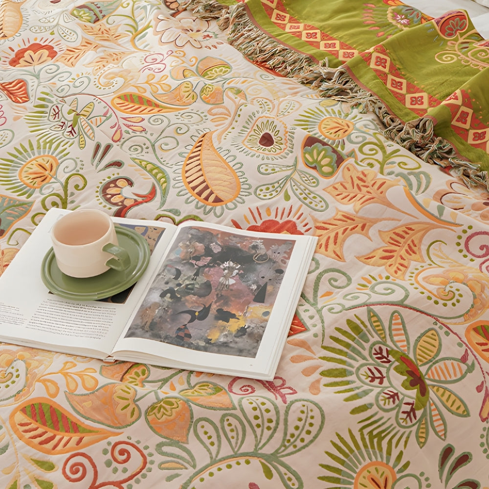 Aurelia Wendedecke | Atmungsaktive Baumwolle, Wendbar im Boho-Stil 3