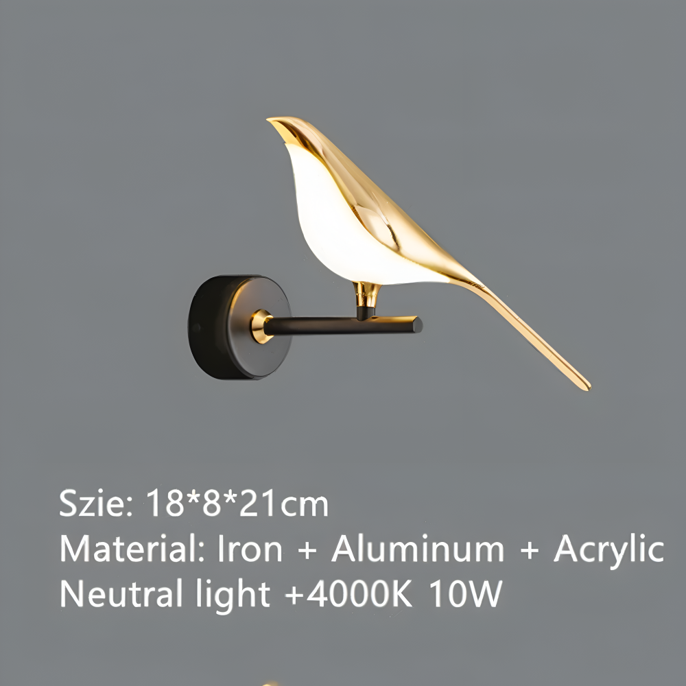 Aves Glow - Goldener Vogel Drehbare Wandleuchte - Dekorative Wandleuchte LED