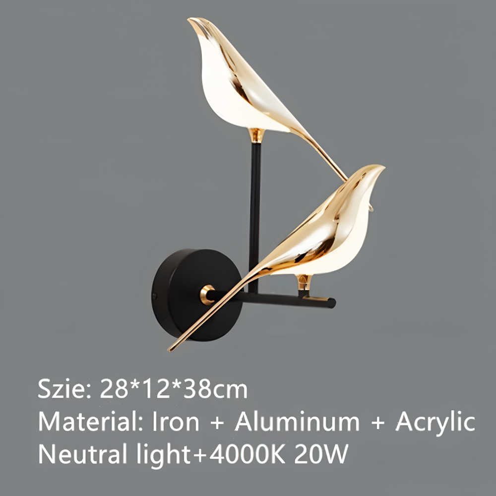 Aves Glow - Goldener Vogel Drehbare Wandleuchte - Dekorative Wandleuchte LED