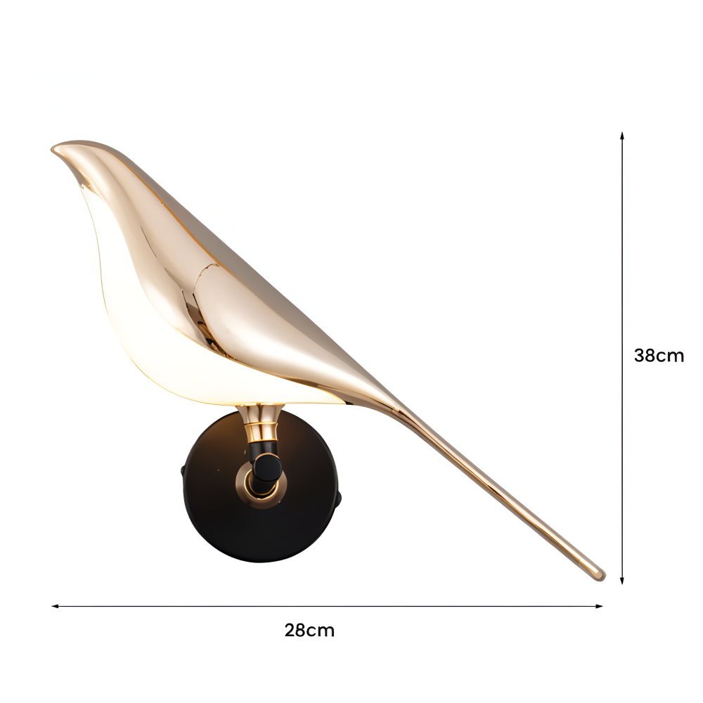Aves Glow - Goldener Vogel Drehbare Wandleuchte - Dekorative Wandleuchte LED