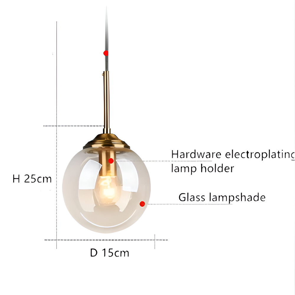 BalLoft Pendelleuchte - Nordische LED Glas Hängelampe - Dekorative Beleuchtung