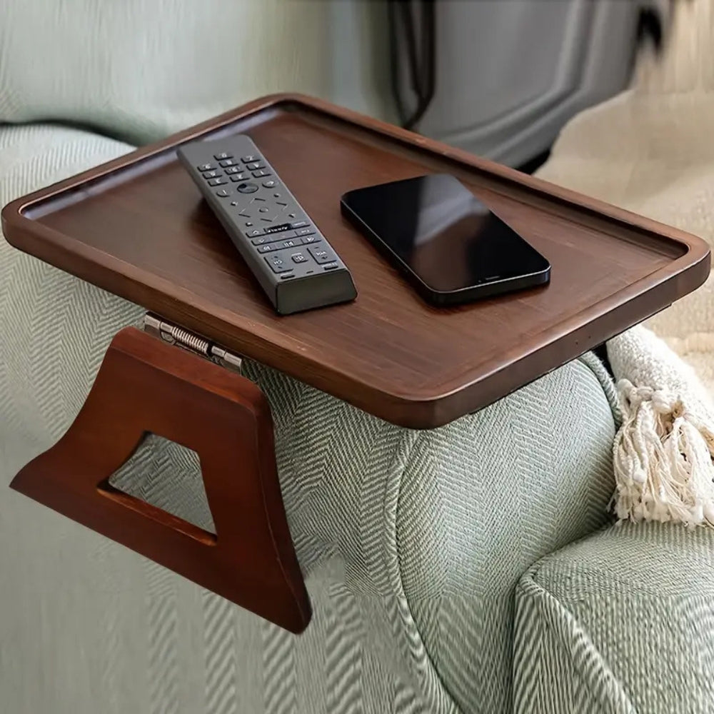 Bamboo Armrest Table Tray | Adjustable Clip-On Design, Eco-Friendly Bamboo 1