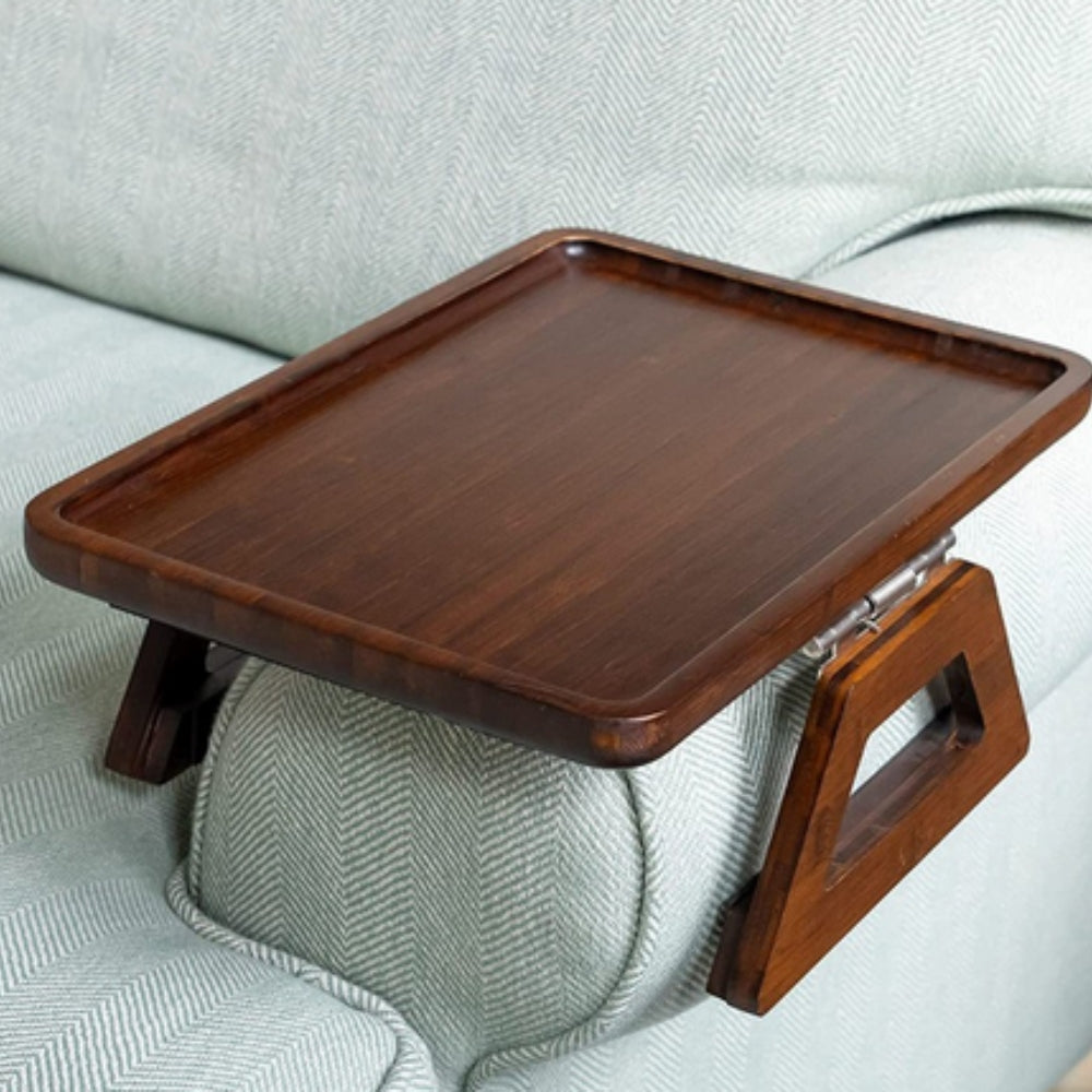 Bamboo Armrest Table Tray | Adjustable Clip-On Design, Eco-Friendly Bamboo 4
