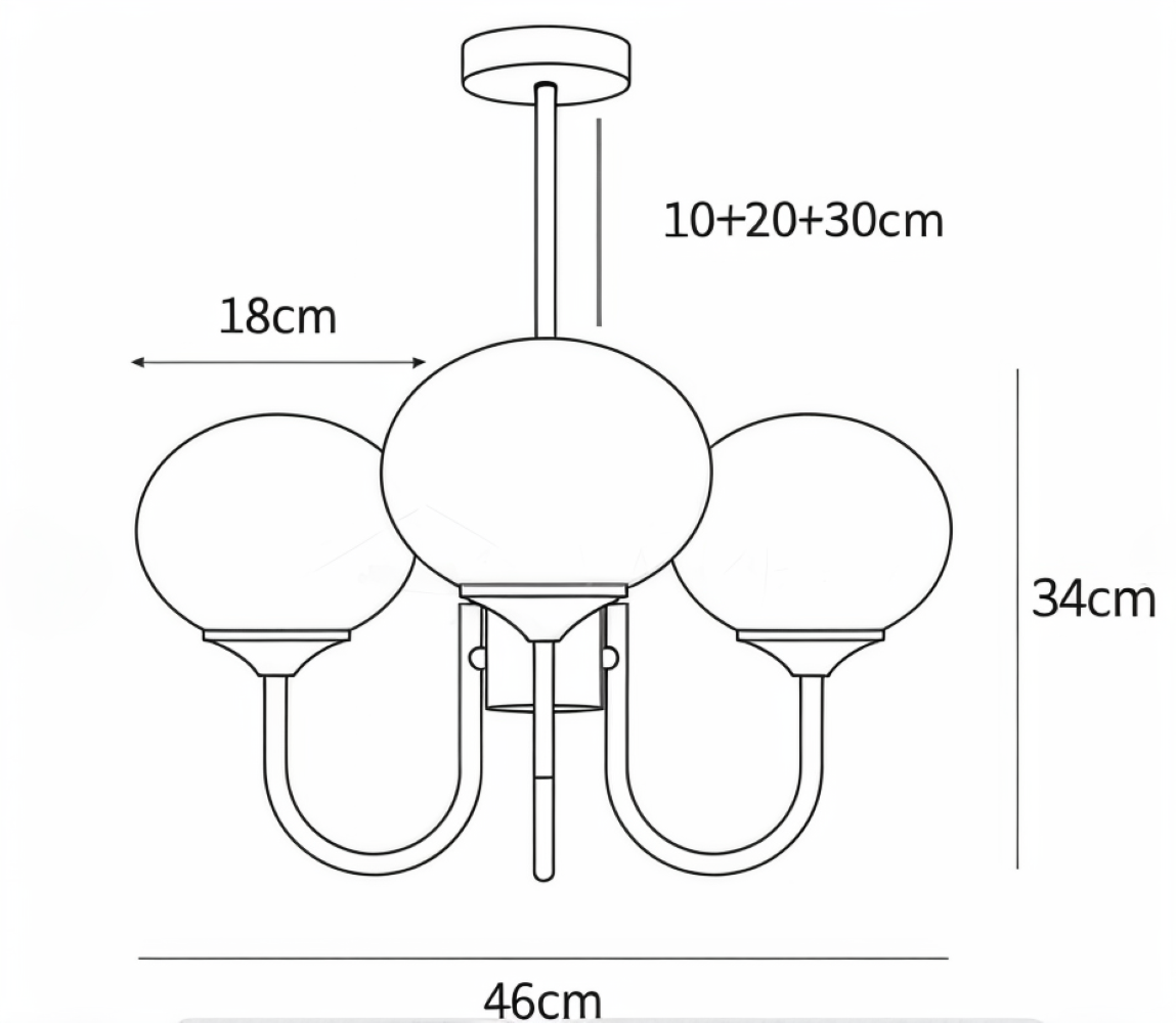 BeadGlitz Deckenleuchte - Marshmallow Bubble Kronleuchter - Glänzende Globe Pendelleuchte