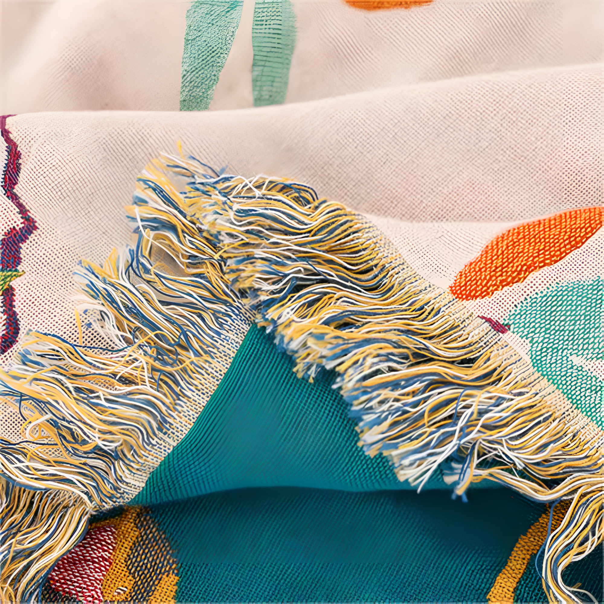 Bina Boho Wolldecke | 100% Baumwolle, Charmantes Vogeldesign für Sofa 4