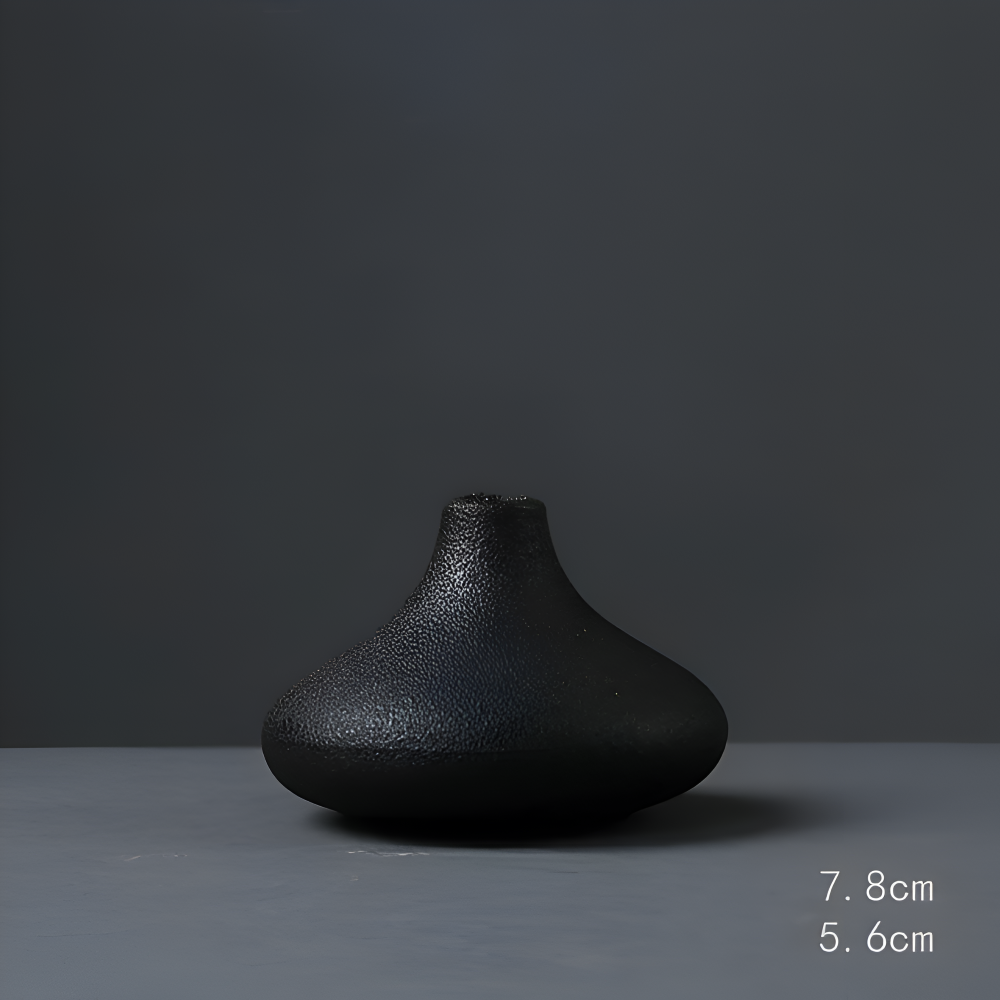 BlackCraft Vase - Ästhetisch Texturierte Keramikvasen für Blumen