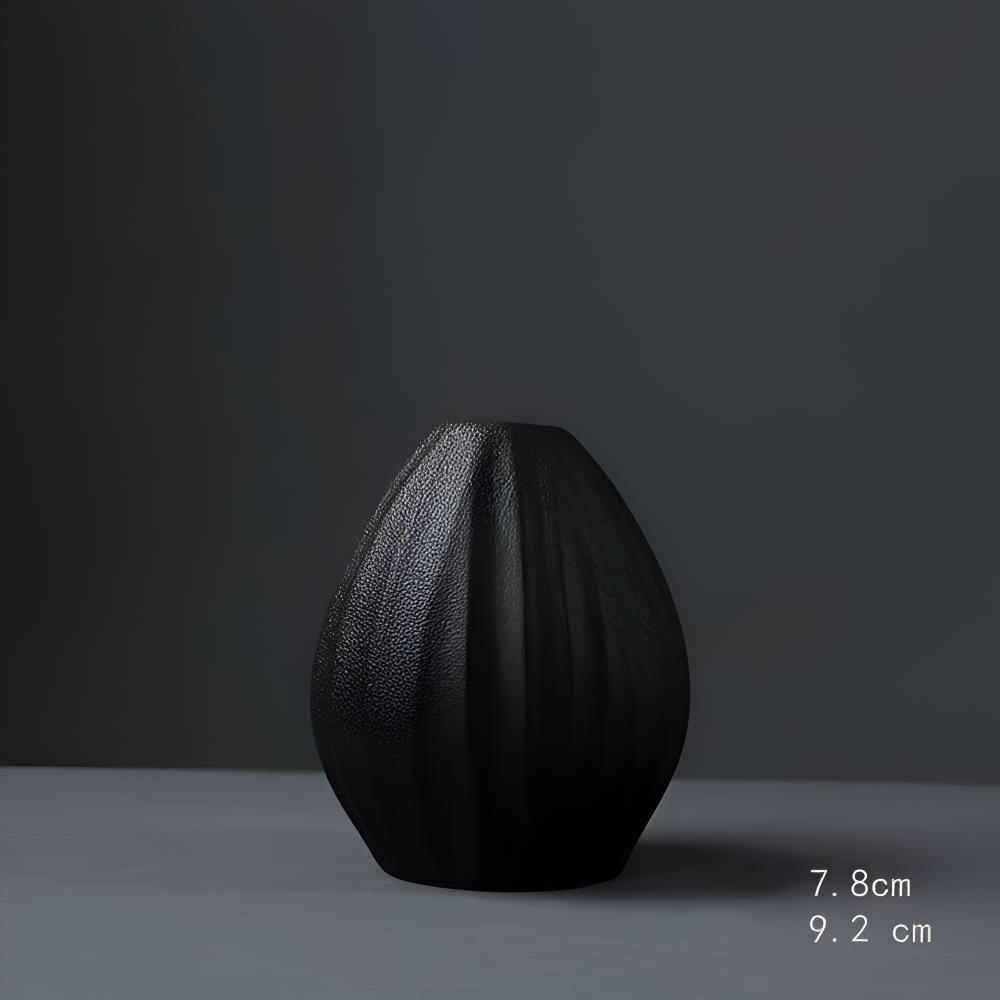 BlackCraft Vase - Ästhetisch Texturierte Keramikvasen für Blumen