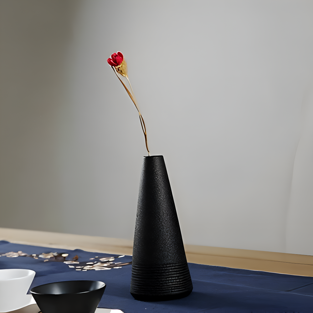 BlackCraft Vase - Ästhetisch Texturierte Keramikvasen für Blumen