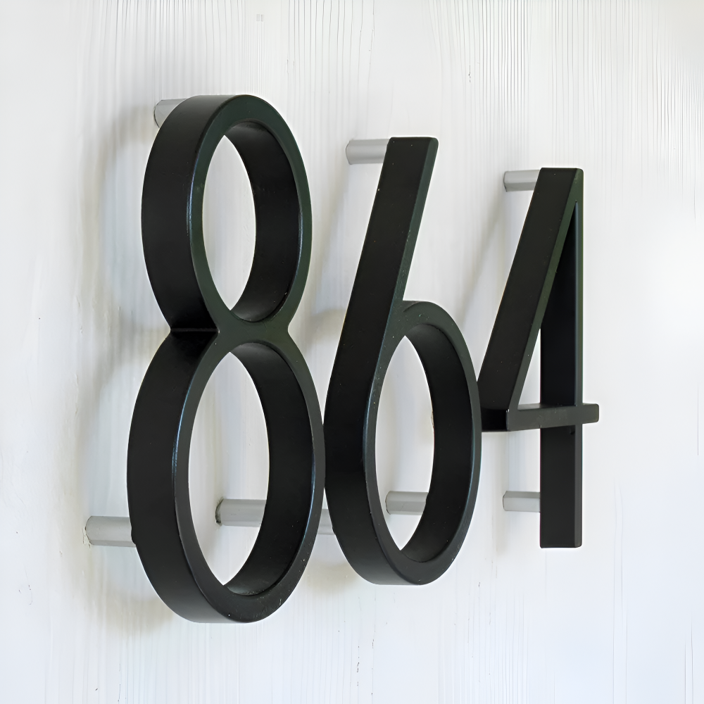 Schwarz Ganz Hausnummer - Hausnummer Modern - Hausnummer Schild