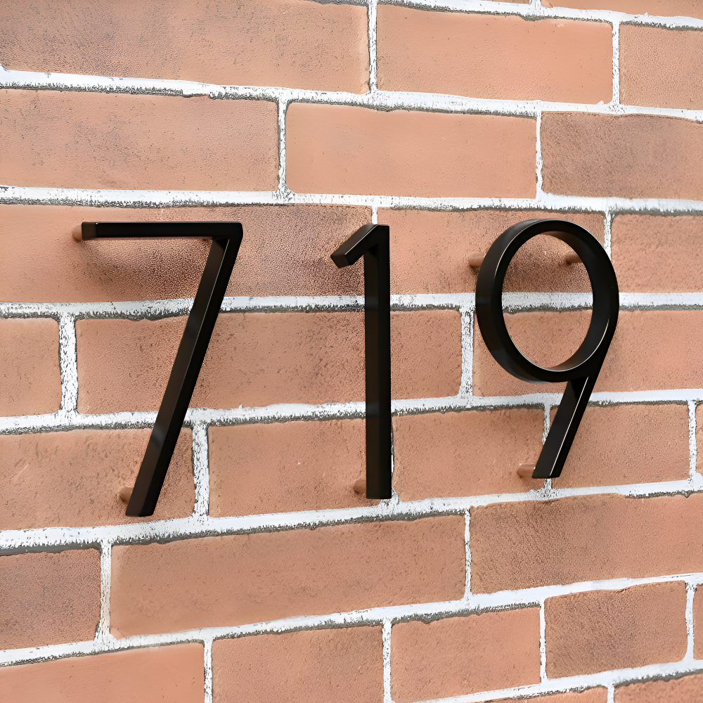 Schwarz Ganz Hausnummer - Hausnummer Modern - Hausnummer Schild