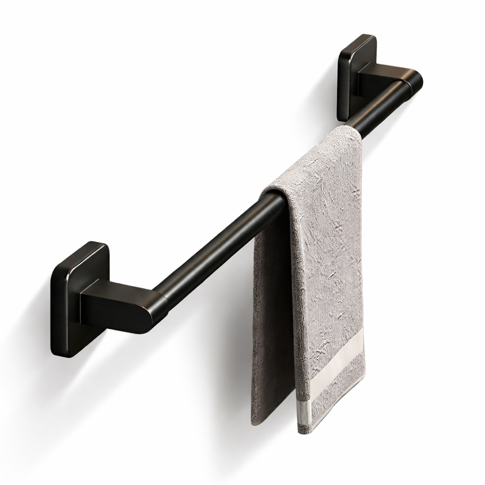 Schwarzer Handtuchhalter - Selbstklebend Aluminium Handtuchstange - 30/40/50cm