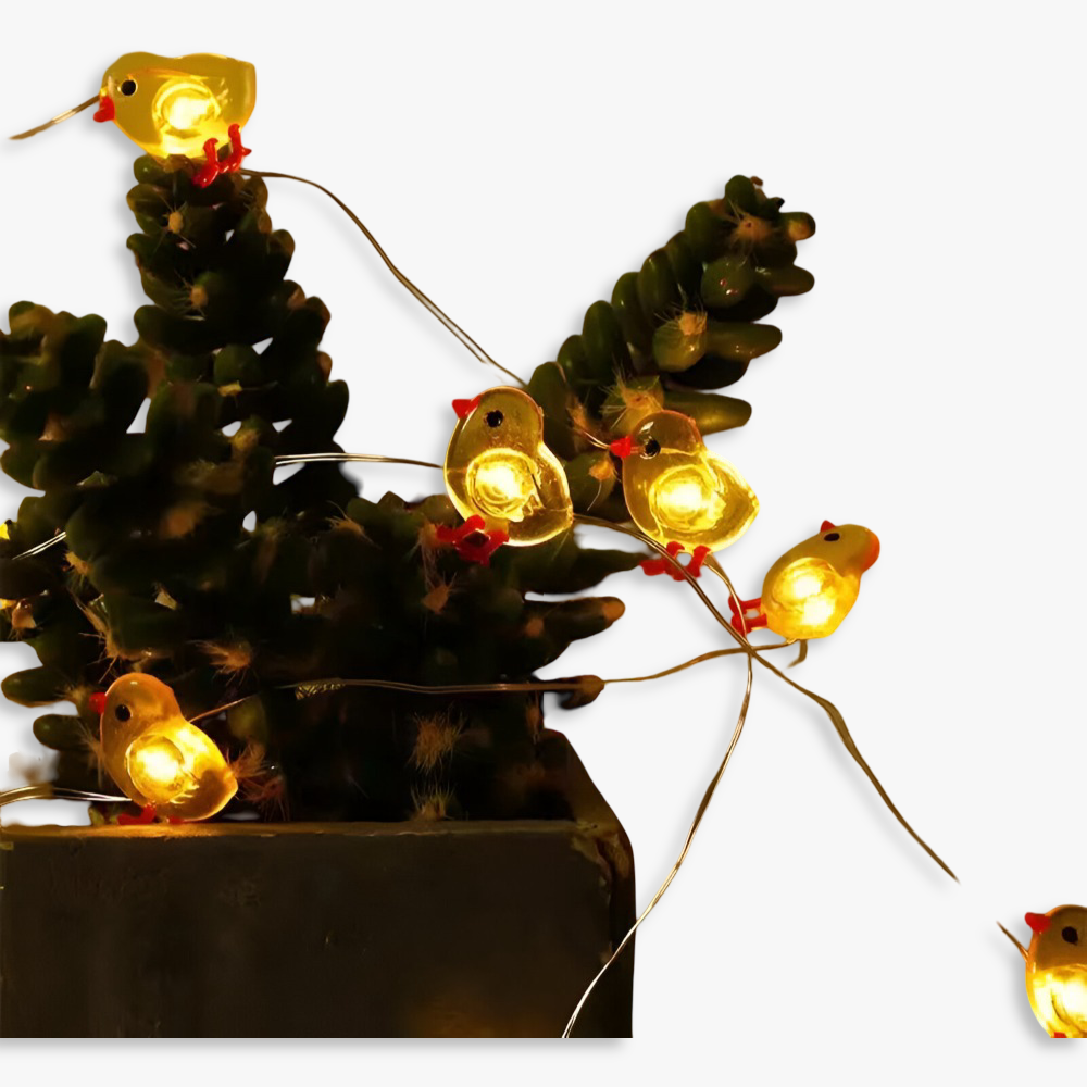 Blinky Osterlicht - Bunte 200CM 20LED Hase/Karotte/Küken/Ei Lichterkette Osterdeko