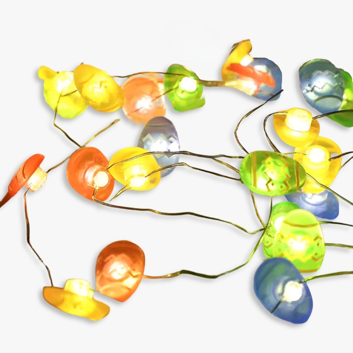 Blinky Osterlicht - Bunte 200CM 20LED Hase/Karotte/Küken/Ei Lichterkette Osterdeko