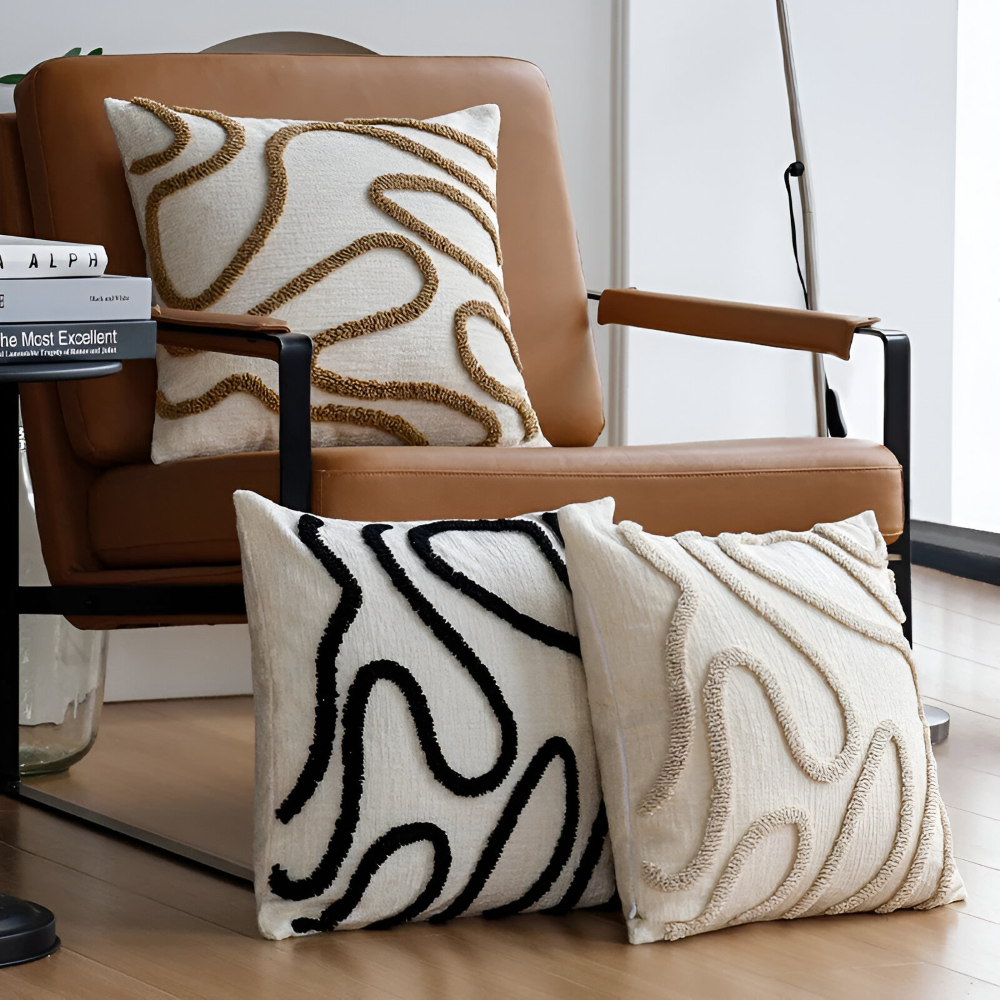 Bohemian Chenille Kissenbezug mit weichen Geometrischen Mustern für Sofa und Wohnzimmerdekoration