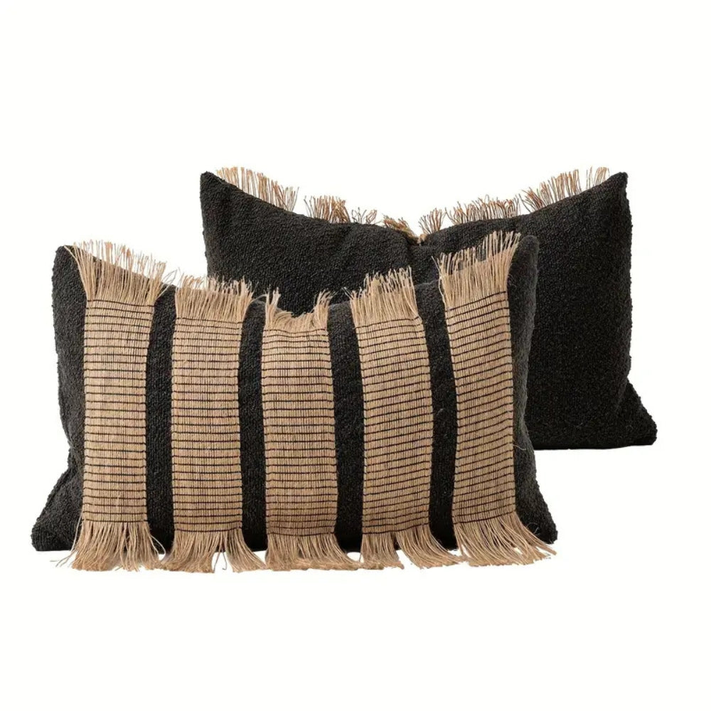Böhmischer Kissenbezug | Handgewebt, Streifen-Design aus Mikrofasermischung 8