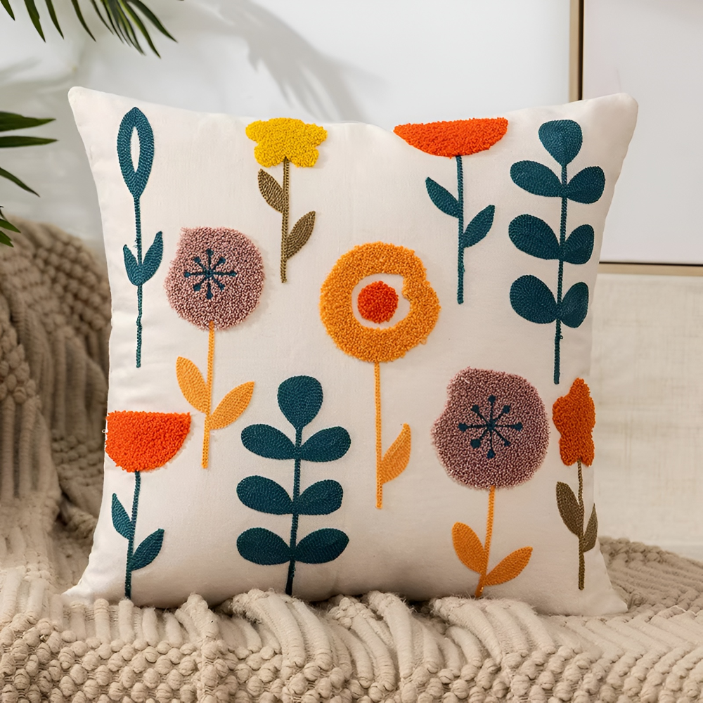 Botanical Kissenbezug - Weiche Mikrofaser Baumwolle in Gelb für Sofas und Sessel