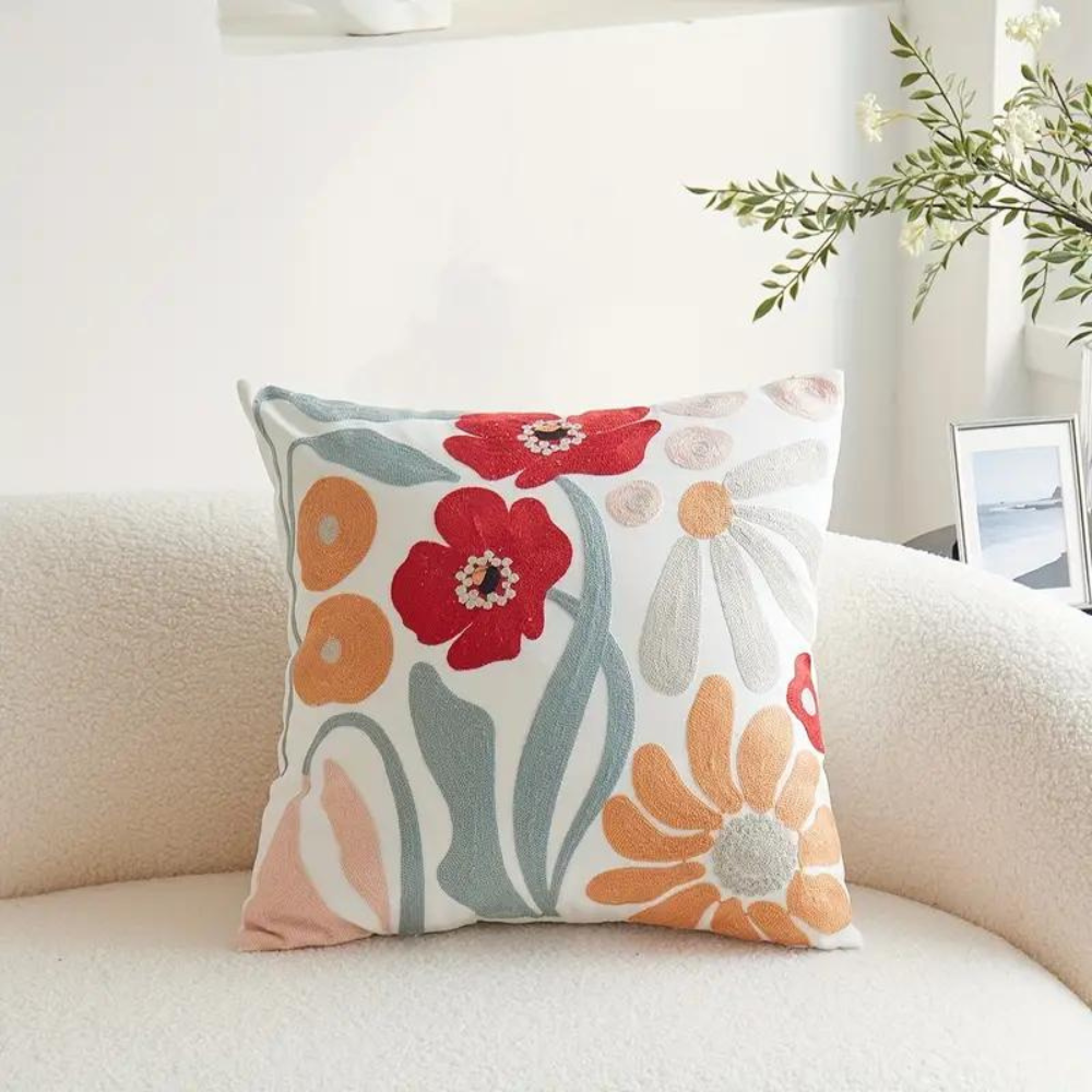 Botanical Kissenbezug - Weiche Mikrofaser Baumwolle in Gelb für Sofas und Sessel 2