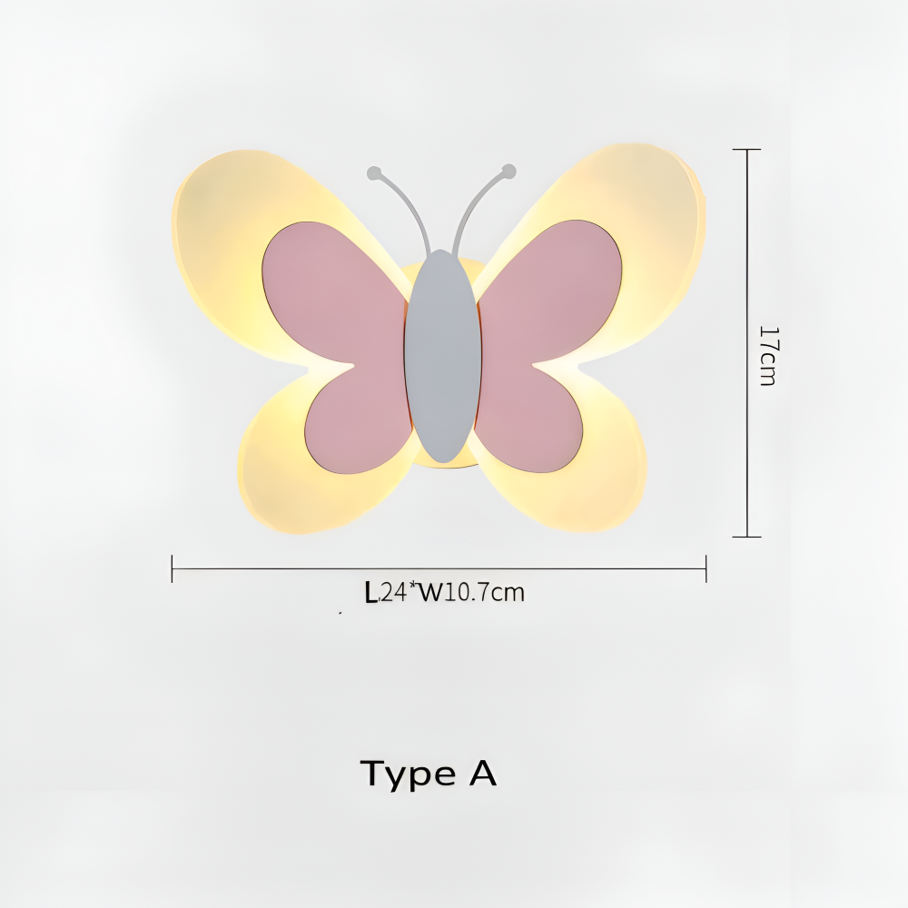 BrilliButterfly Wandleuchte - Charmante Acryl Schmetterling Wandleuchte - Bunte Wandleuchten LED Indoor