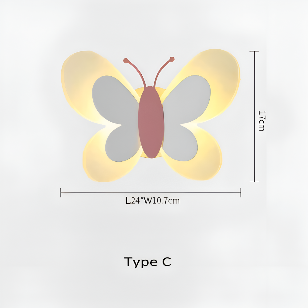 BrilliButterfly Wandleuchte - Charmante Acryl Schmetterling Wandleuchte - Bunte Wandleuchten LED Indoor