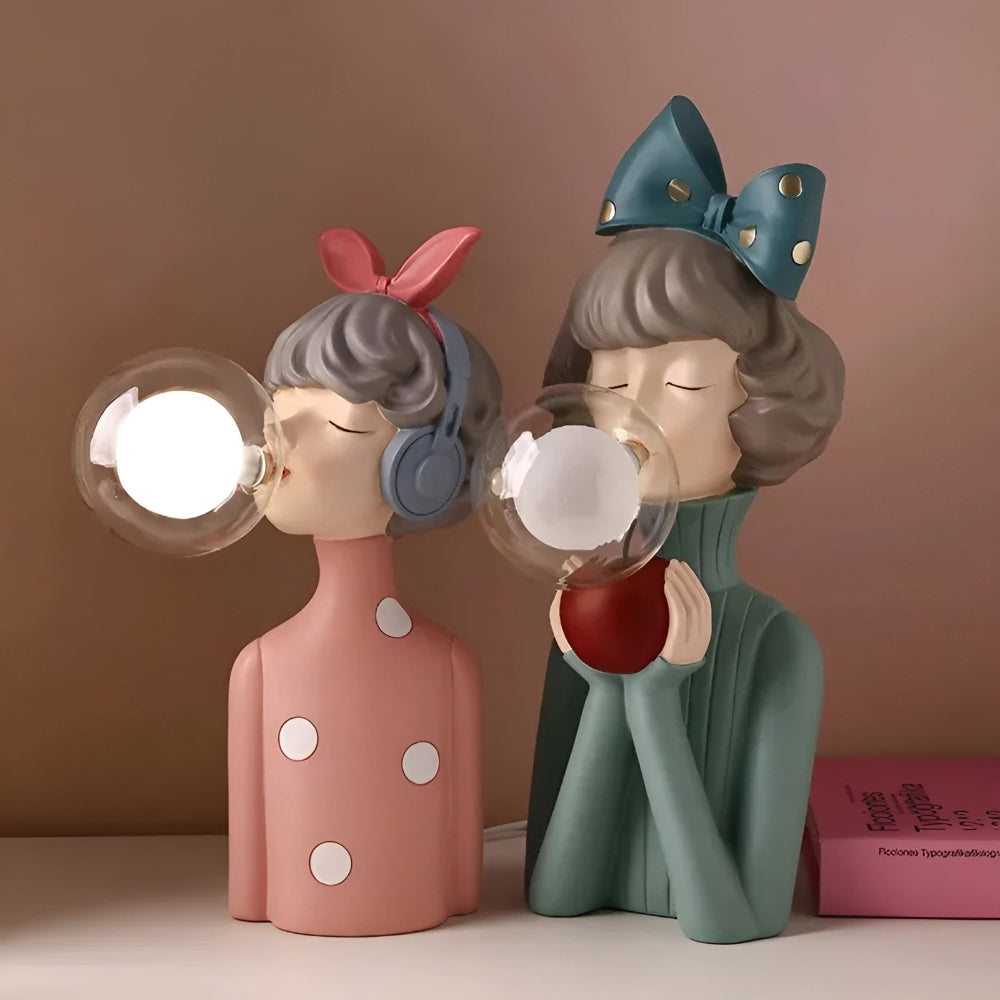 BubbleFairies Tischlampe - Charmantes Quartett Cartoon Mädchen Statuen