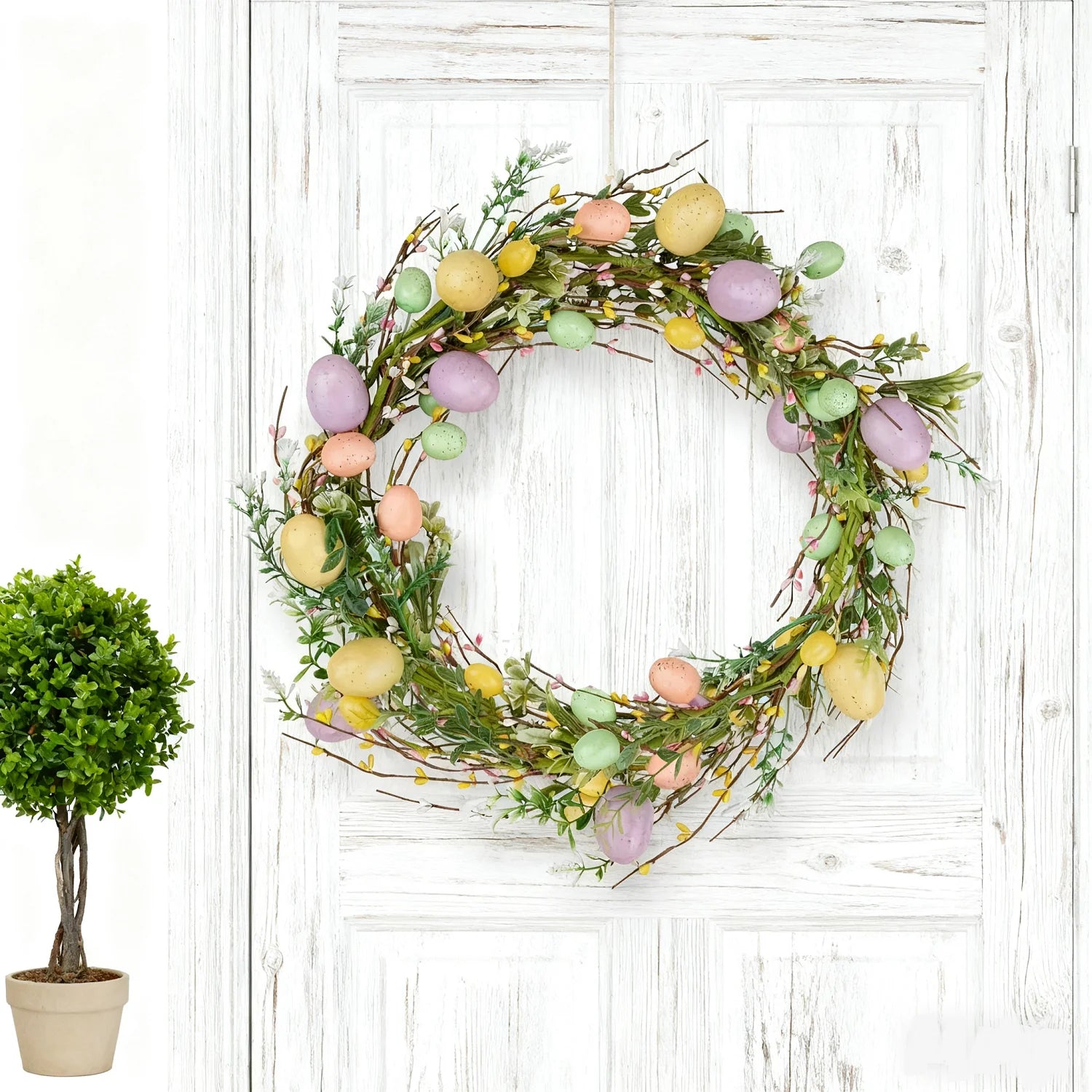 Bunter Festlicher Girlande - Künstlicher Seidenblumenkranz 1,7 Meter für Hochzeitsdekoration und Wohnzimmer 0