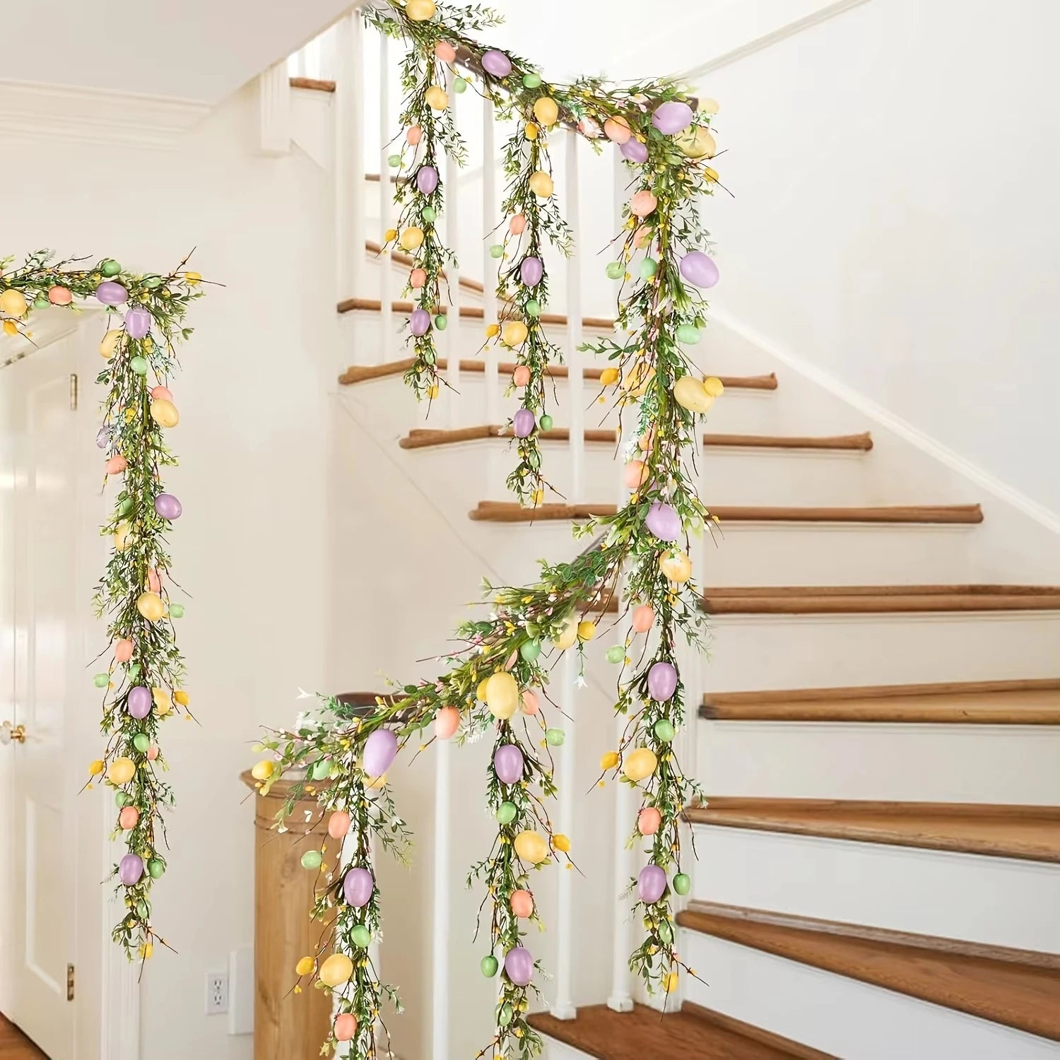 Bunter Festlicher Girlande - Künstlicher Seidenblumenkranz 1,7 Meter für Hochzeitsdekoration und Wohnzimmer 3