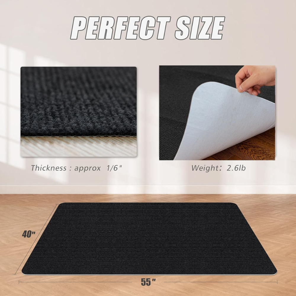 Bürostuhlunterlage für Hartböden 90x120 cm – Zuschneidbare Bodenschutzmatte für Schreibtisch, Büro & Homeoffice