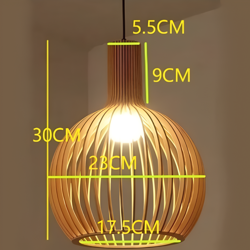 Nordic Wood – LED Deckenleuchte Wohnzimmer aus Holz – Vintage Deckenlampe rustikal
