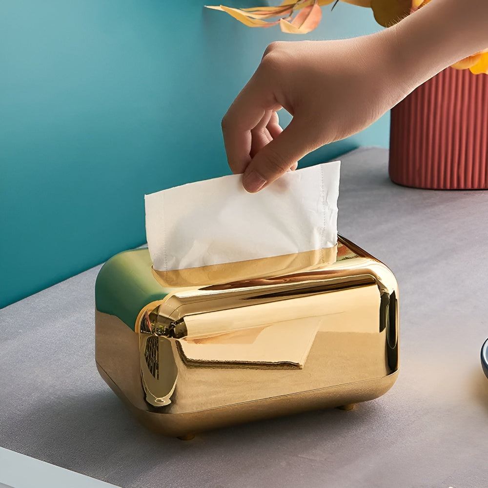 CaseDeluxe - Spiegel Finish Gold Tissue Box Aufbewahrungsbox Halter/Organizer