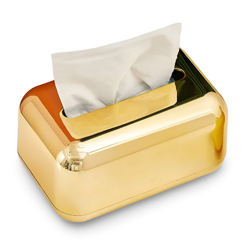 CaseDeluxe - Spiegel Finish Gold Tissue Box Aufbewahrungsbox Halter/Organizer